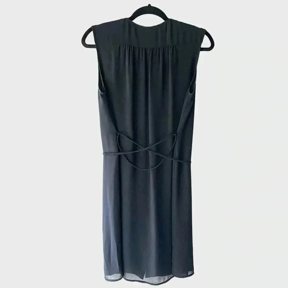 ANN TAYLOR | NWOT | SLEEVELESS BLACK BUTTON FRONT PLEATED DRESS | PETITE/SMALL - Picture 7 of 10